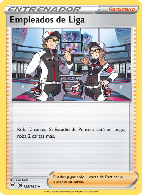 Empleados de Liga 153 — Voltaje Vívido (Spanish Pokémon TCG card)