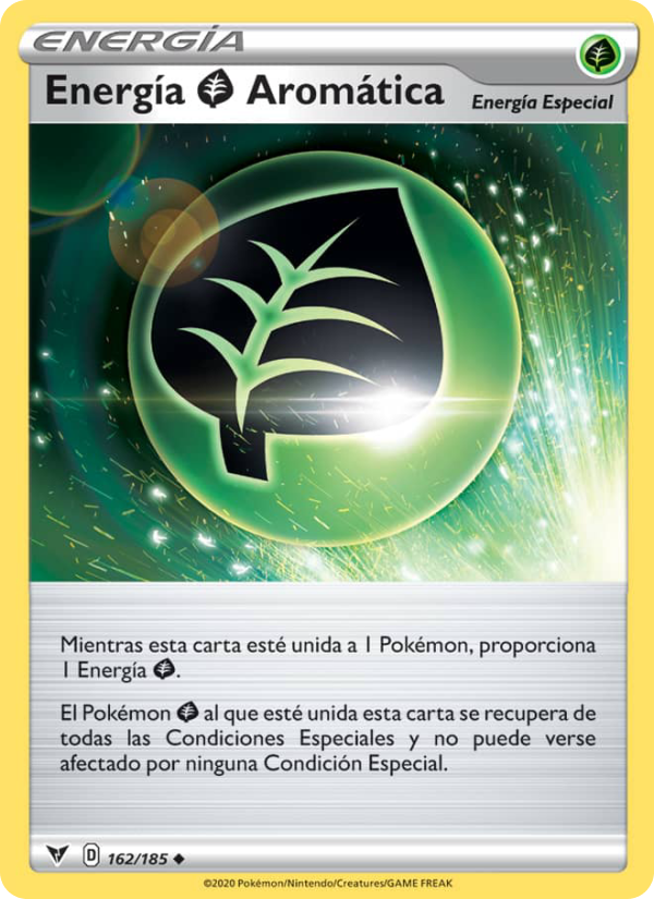 Energía Grass Aromática 162 — Voltaje Vívido (Spanish Pokémon TCG card)