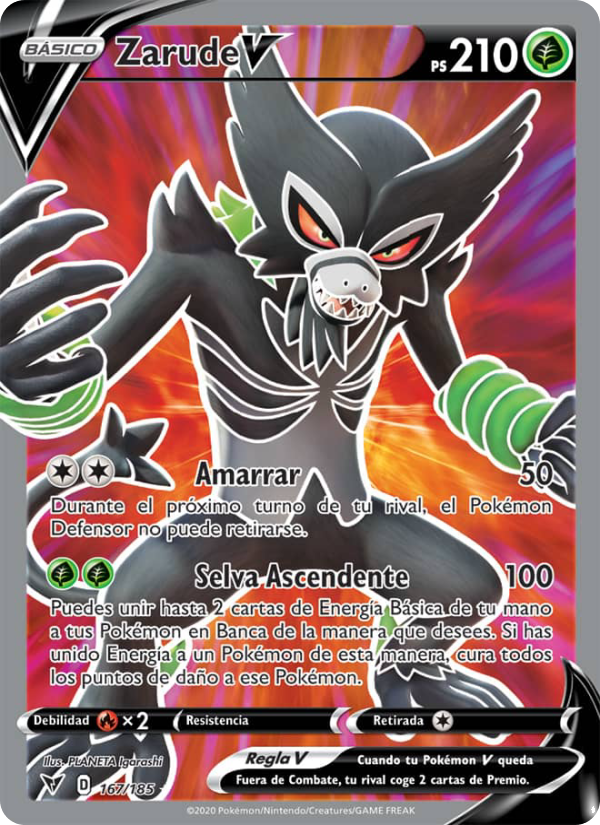 Zarude V 167 — Voltaje Vívido (Spanish Pokémon TCG card)