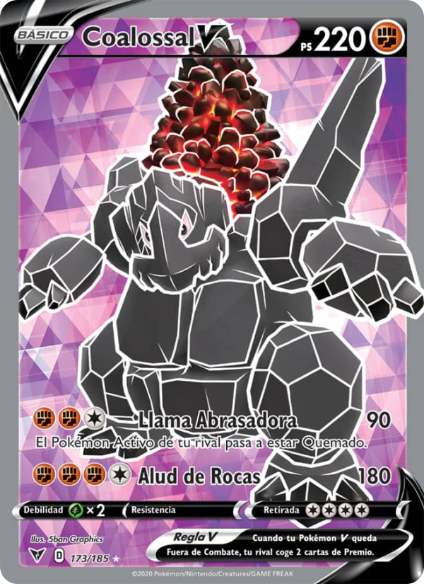 Coalossal V 173 — Voltaje Vívido (Spanish Pokémon TCG card)