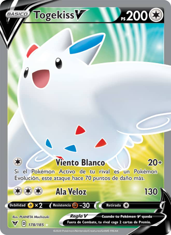 Togekiss V 178 — Voltaje Vívido (Spanish Pokémon TCG card)