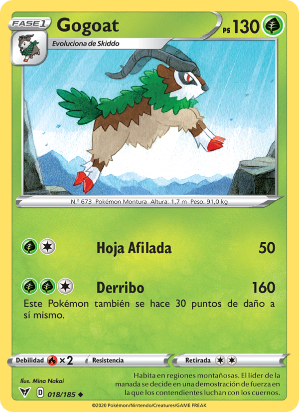 Gogoat 18 — Voltaje Vívido (Spanish Pokémon TCG card)
