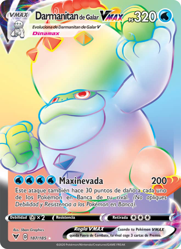 Darmanitan de Galar VMAX 187 — Voltaje Vívido (Spanish Pokémon TCG card)