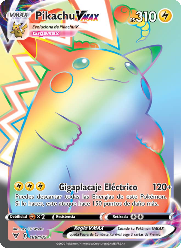 Pikachu VMAX 188 — Voltaje Vívido (Spanish Pokémon TCG card)