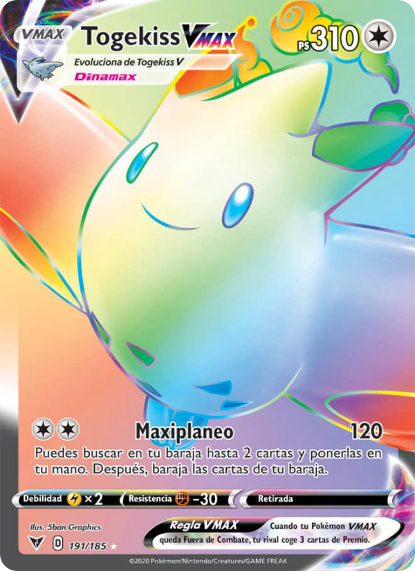 Togekiss VMAX 191 — Voltaje Vívido (Spanish Pokémon TCG card)
