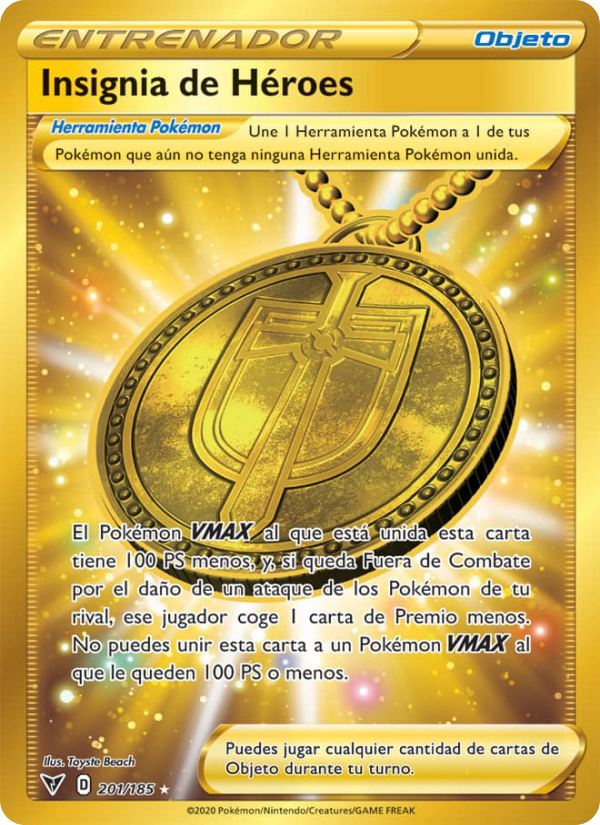 Insignia de Héroes 201 — Voltaje Vívido (Spanish Pokémon TCG card)