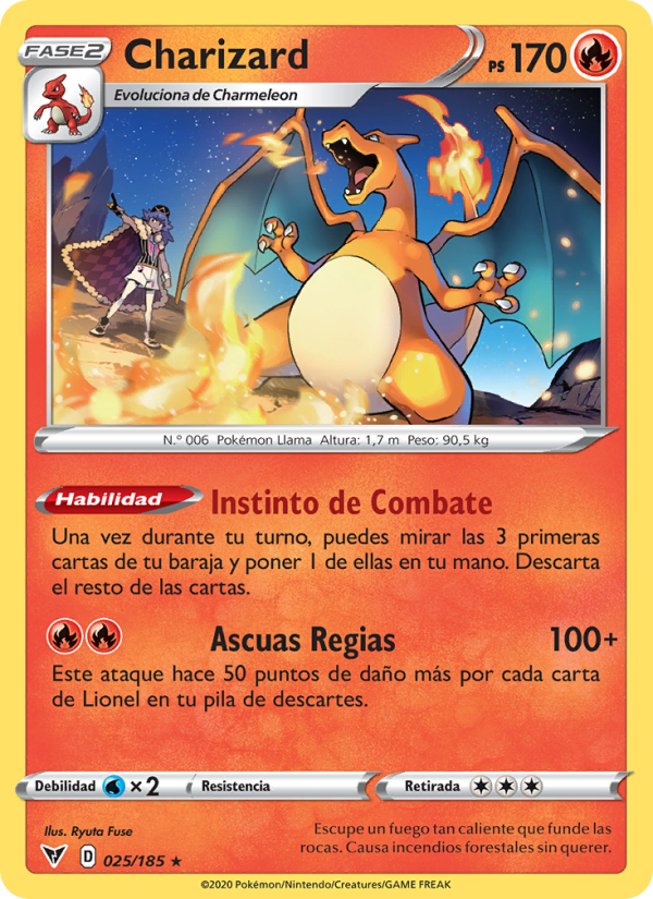 Charizard 25 — Voltaje Vívido (Spanish Pokémon TCG card)