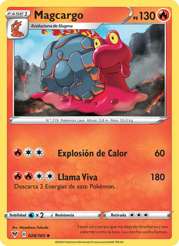 Magcargo 28 — Voltaje Vívido (Spanish Pokémon TCG card)
