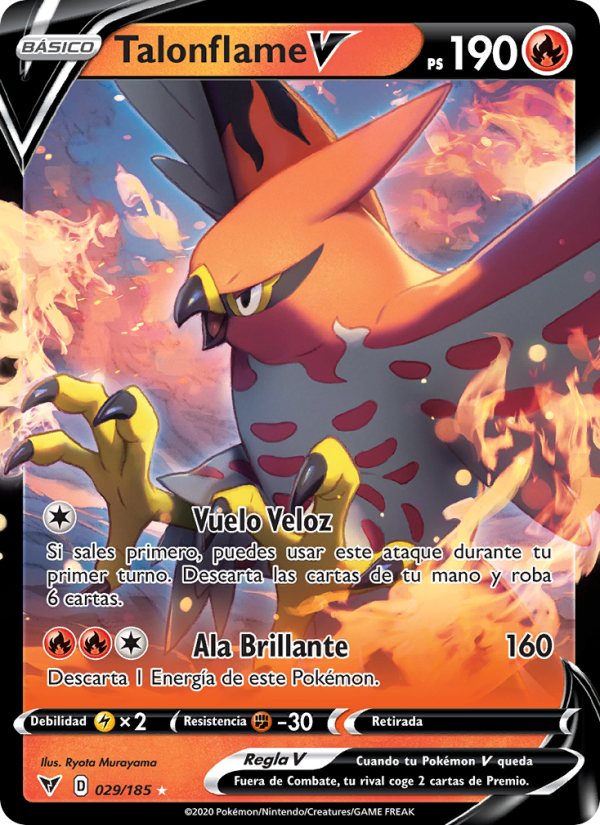Talonflame V 29 — Voltaje Vívido (Spanish Pokémon TCG card)