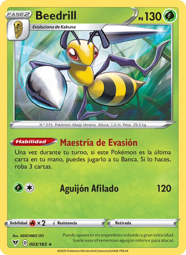 Beedrill 3 — Voltaje Vívido (Spanish Pokémon TCG card)