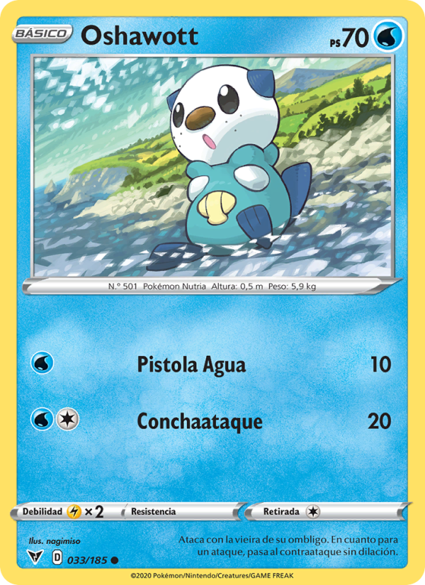Oshawott 33 — Voltaje Vívido (Spanish Pokémon TCG card)