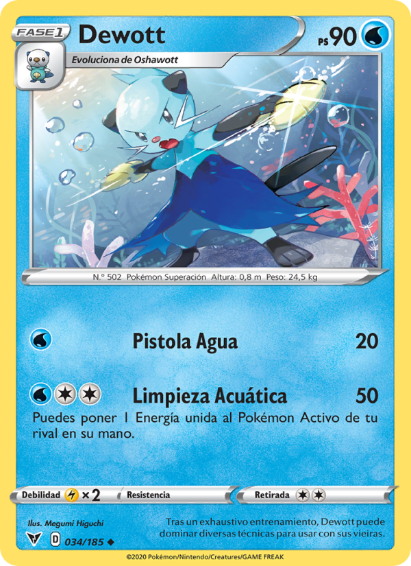 Dewott 34 — Voltaje Vívido (Spanish Pokémon TCG card)