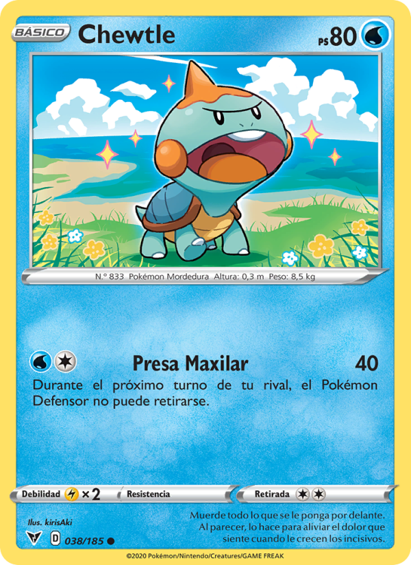 Chewtle 38 — Voltaje Vívido (Spanish Pokémon TCG card)