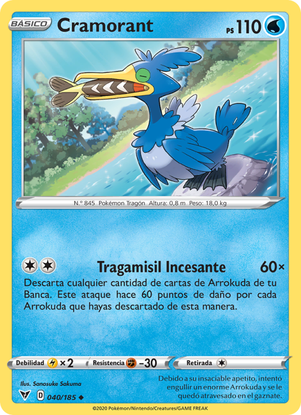 Cramorant 40 — Voltaje Vívido (Spanish Pokémon TCG card)
