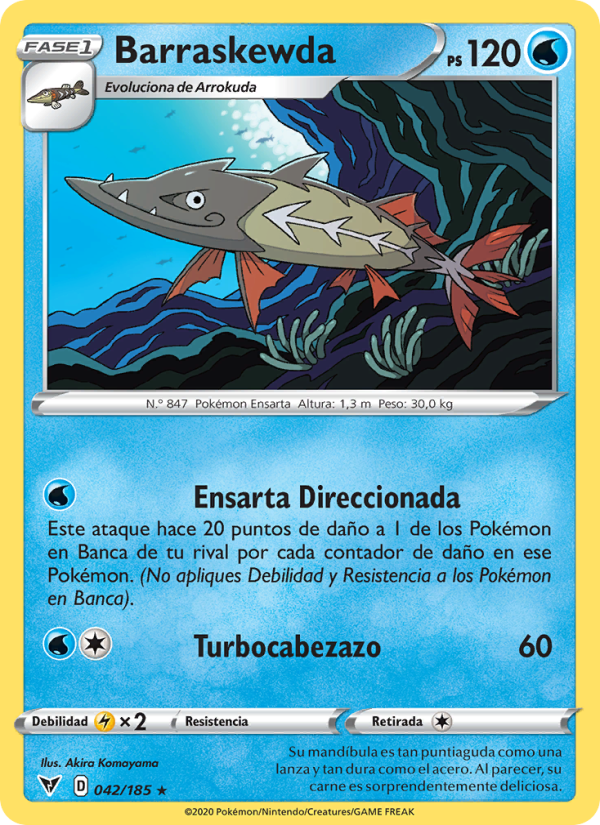 Barraskewda 42 — Voltaje Vívido (Spanish Pokémon TCG card)