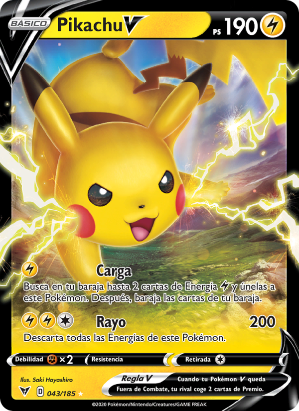 Pikachu V 43 — Voltaje Vívido (Spanish Pokémon TCG card)