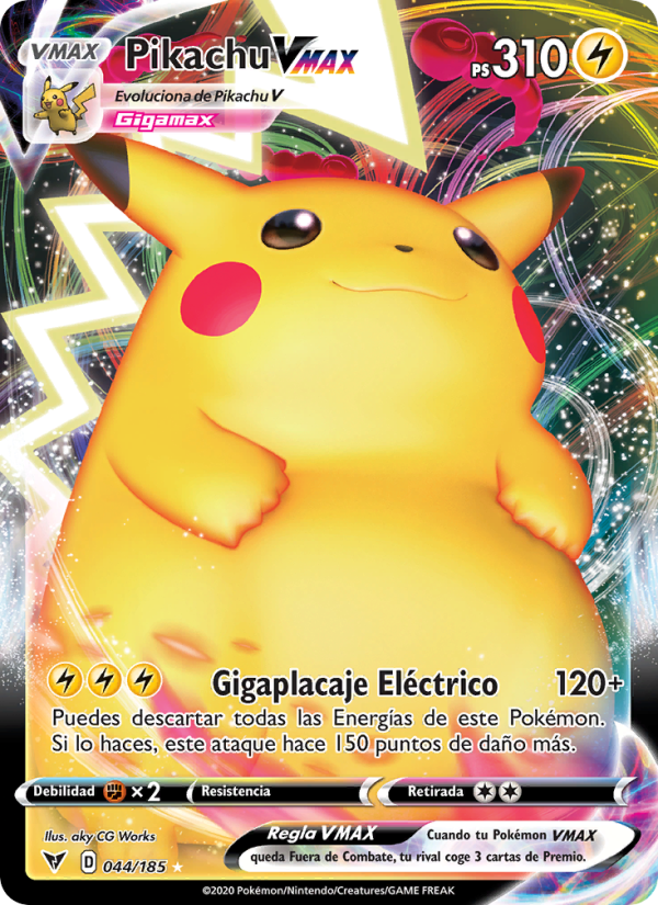 Pikachu VMAX 44 — Voltaje Vívido (Spanish Pokémon TCG card)