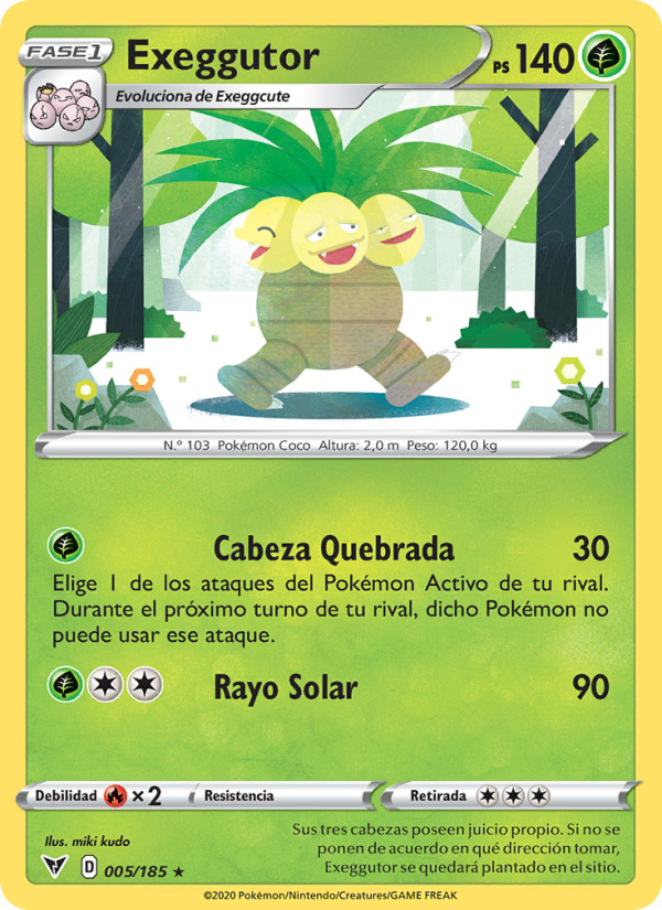 Exeggutor 5 — Voltaje Vívido (Spanish Pokémon TCG card)