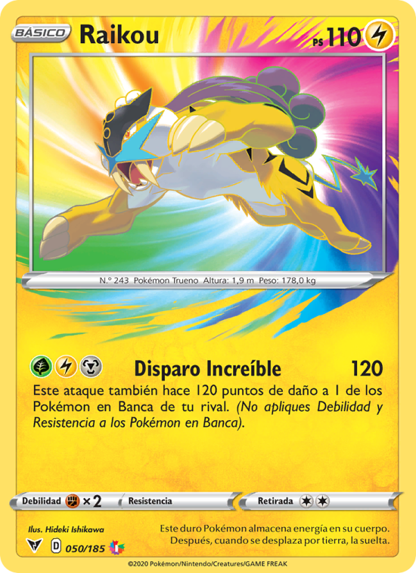 Raikou 50 — Voltaje Vívido (Spanish Pokémon TCG card)
