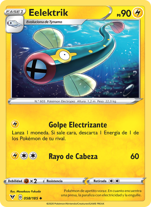 Eelektrik 58 — Voltaje Vívido (Spanish Pokémon TCG card)