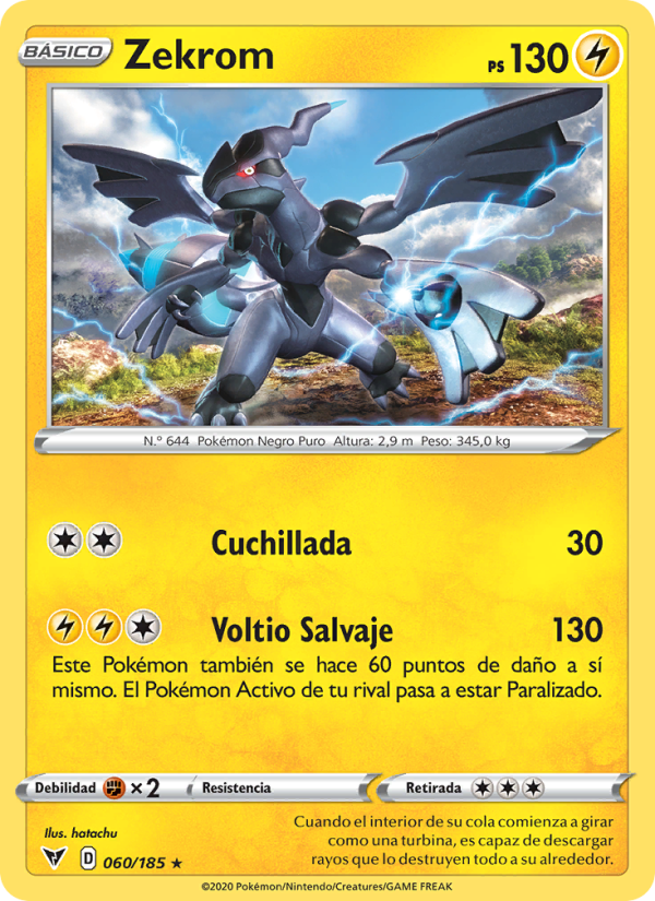 Zekrom 60 — Voltaje Vívido (Spanish Pokémon TCG card)