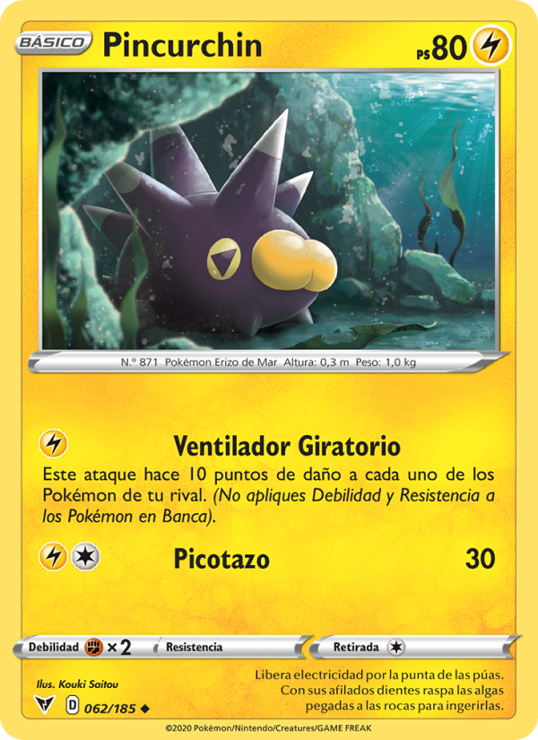 Pincurchin 62 — Voltaje Vívido (Spanish Pokémon TCG card)