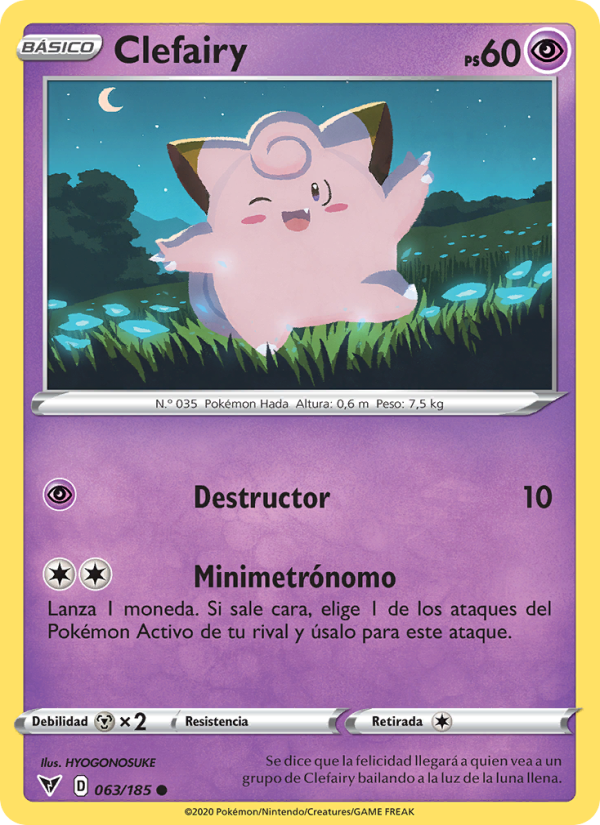 Clefairy 63 — Voltaje Vívido (Spanish Pokémon TCG card)