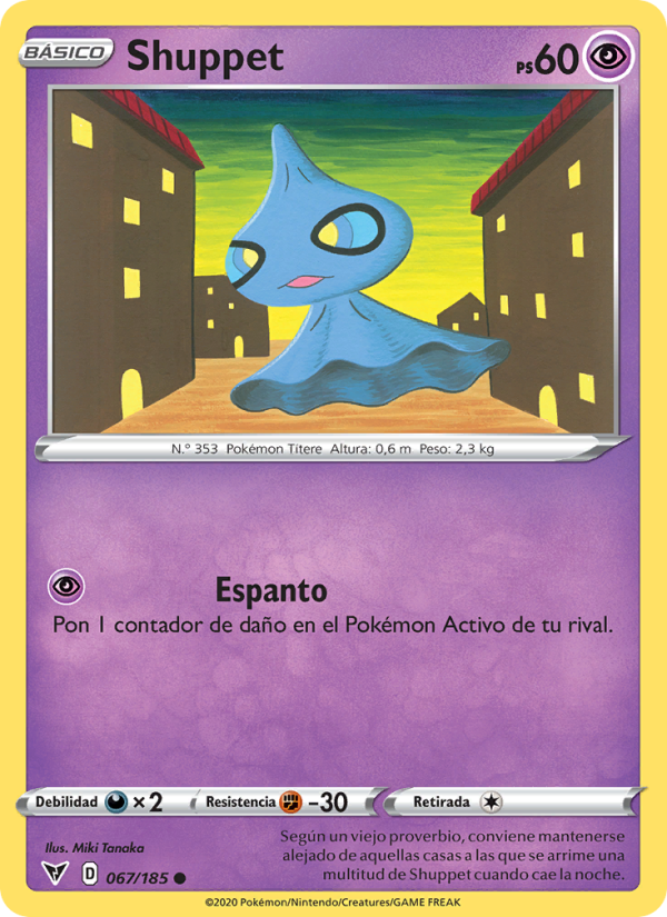 Shuppet 67 — Voltaje Vívido (Spanish Pokémon TCG card)