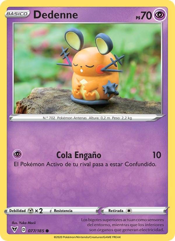 Dedenne 77 — Voltaje Vívido (Spanish Pokémon TCG card)