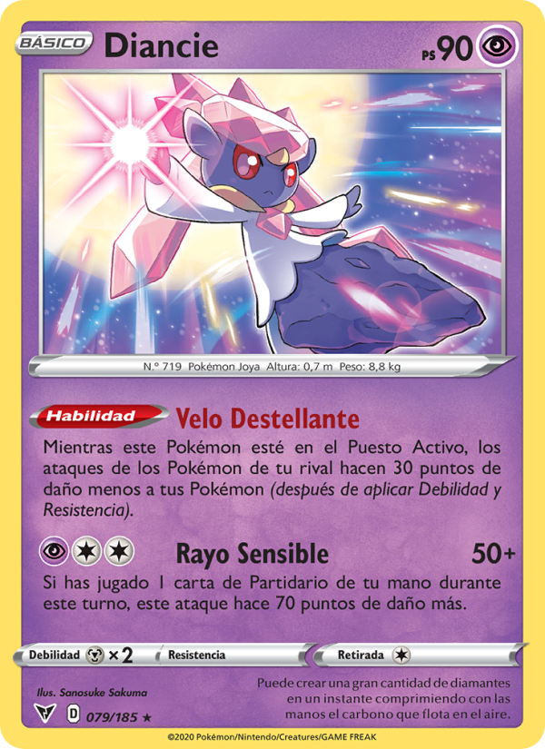 Diancie 79 — Voltaje Vívido (Spanish Pokémon TCG card)