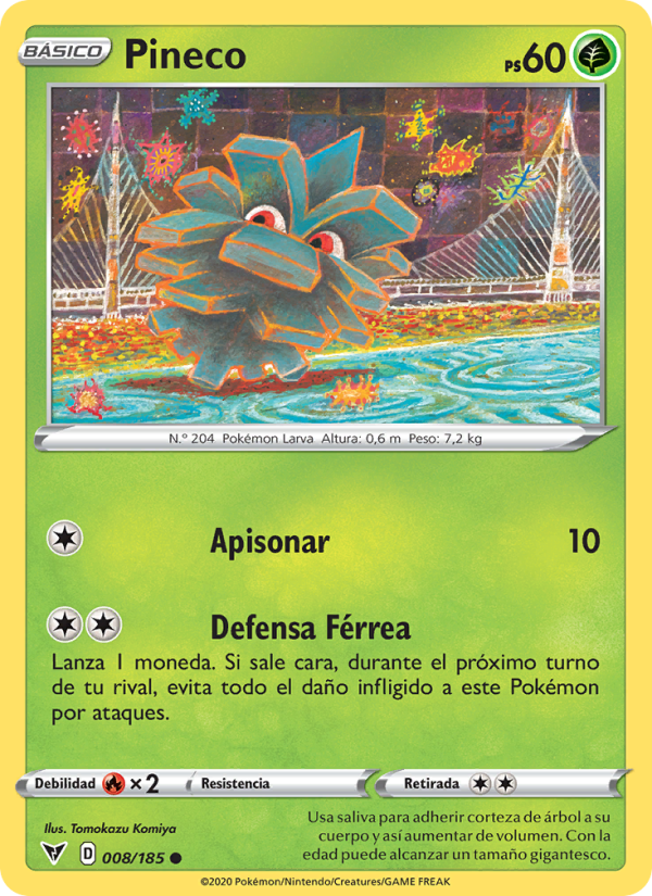 Pineco 8 — Voltaje Vívido (Spanish Pokémon TCG card)