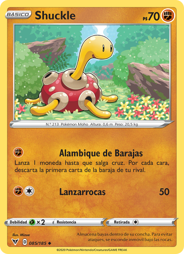 Shuckle 85 — Voltaje Vívido (Spanish Pokémon TCG card)