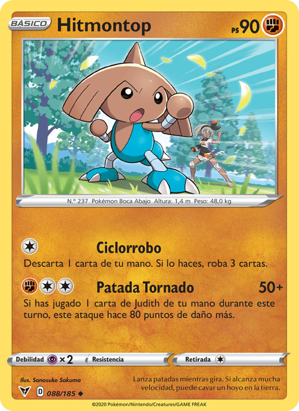 Hitmontop 88 — Voltaje Vívido (Spanish Pokémon TCG card)
