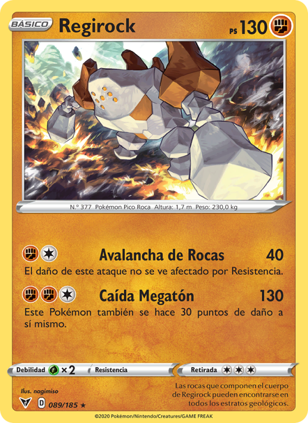 Regirock 89 — Voltaje Vívido (Spanish Pokémon TCG card)
