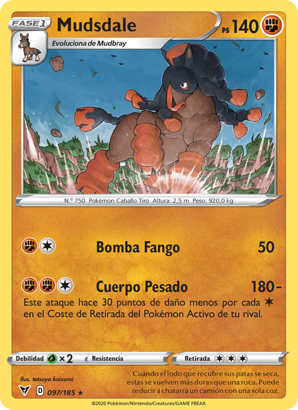 Mudsdale 97 — Voltaje Vívido (Spanish Pokémon TCG card)