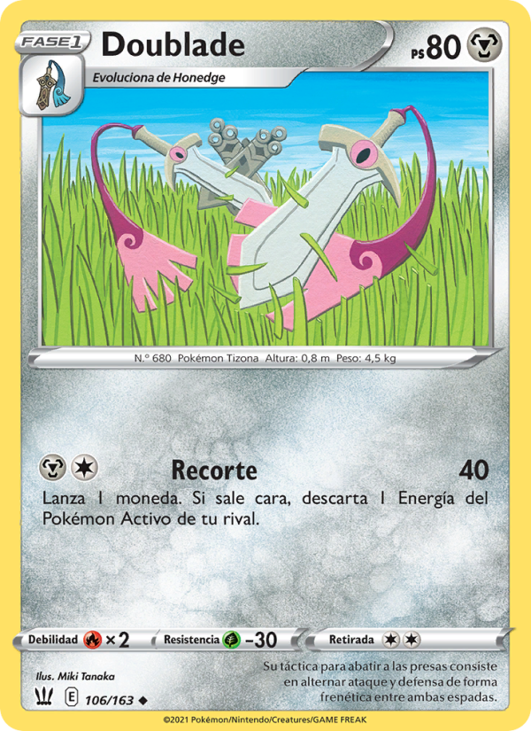 Doublade 106 — Estilos de Combate (Spanish Pokémon TCG card)