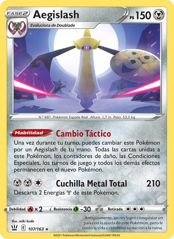 Aegislash 107 — Estilos de Combate (Spanish Pokémon TCG card)
