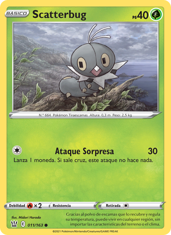 Scatterbug 11 — Estilos de Combate (Spanish Pokémon TCG card)