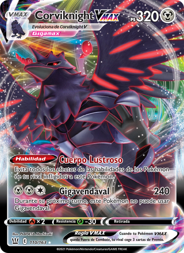 Corviknight VMAX 110 — Estilos de Combate (Spanish Pokémon TCG card)
