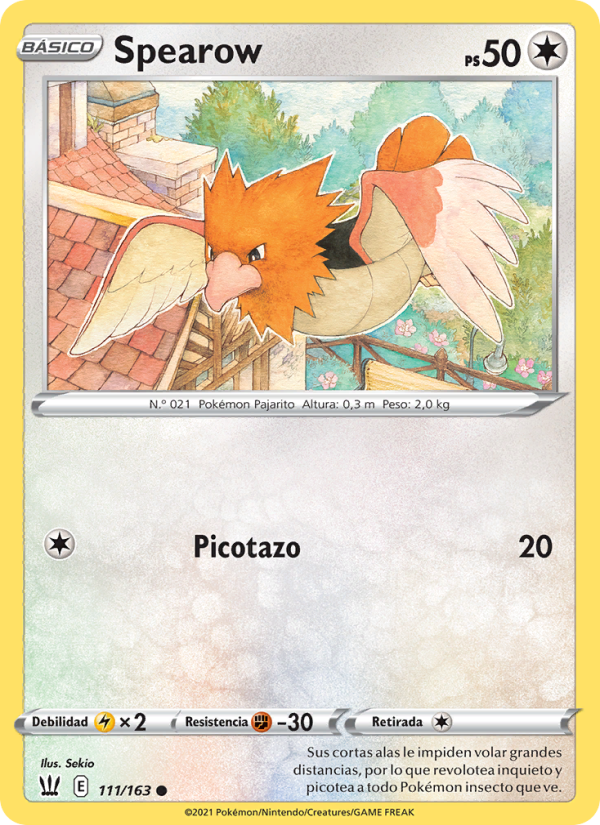 Spearow 111 — Estilos de Combate (Spanish Pokémon TCG card)