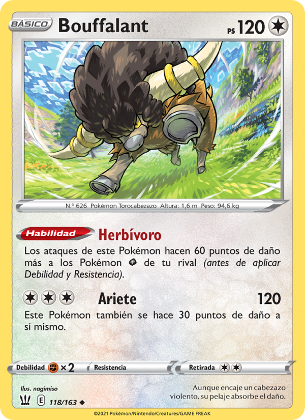 Bouffalant 118 — Estilos de Combate (Spanish Pokémon TCG card)