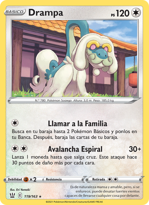 Drampa 119 — Estilos de Combate (Spanish Pokémon TCG card)