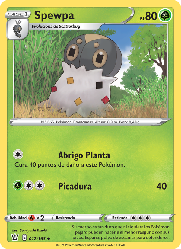 Spewpa 12 — Estilos de Combate (Spanish Pokémon TCG card)