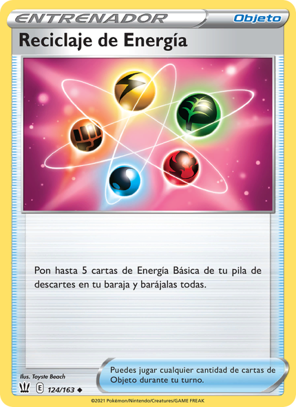 Reciclaje de Energía 124 — Estilos de Combate (Spanish Pokémon TCG card)