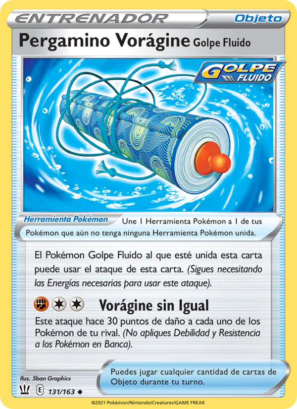 Pergamino Vorágine Golpe Fluido 131 — Estilos de Combate (Spanish Pokémon TCG card)