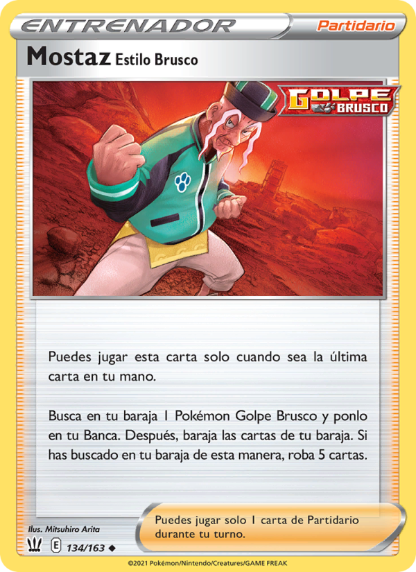 Mostaz Estilo Brusco 134 — Estilos de Combate (Spanish Pokémon TCG card)