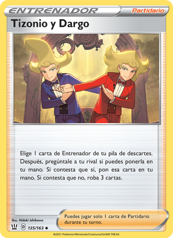 Tizonio y Dargo 135 — Estilos de Combate (Spanish Pokémon TCG card)
