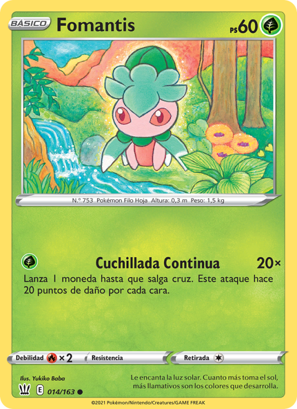Fomantis 14 — Estilos de Combate (Spanish Pokémon TCG card)