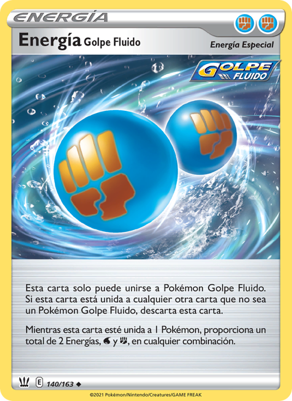 Energía Golpe Fluido 140 — Estilos de Combate (Spanish Pokémon TCG card)