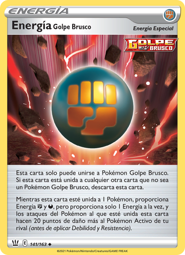 Energía Golpe Brusco 141 — Estilos de Combate (Spanish Pokémon TCG card)